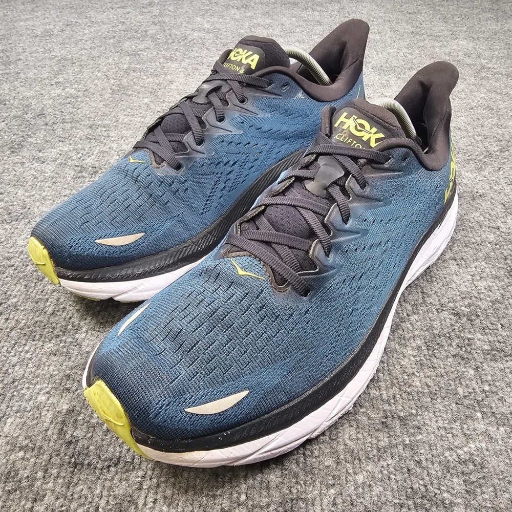 Hoka One One Clifton 8 Men's Running Shoes Blue Coral Black Size 11 D 1119393